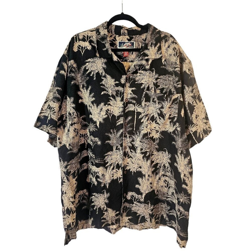 VTG La Cabana Hawaiian Shirt 2XL All Night Long Linen Blend Short Sleeve Mens